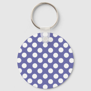 Porte-clés perwinkle pois blanc violet