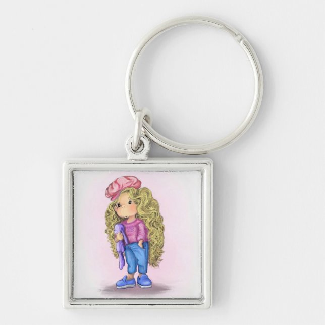 Porte-clés Petit Blonde Girl Bunny Toy Porte - clé (Devant)