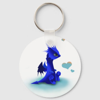 Porte-clés Petit dragon bleu porte - clé d'amour