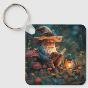 Porte-clés Petit gnome lisant un livre