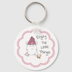 Porte-clés Petit Hamster Cute "Profitez Des Petites Choses"