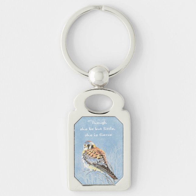 Porte-clés Petit Mais Fierce Shakespeare Citation Kestrel Bir (Devant)