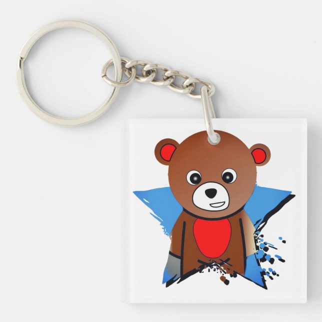 Porte-clés Petit ours, dessin animé, mignon (Devant)
