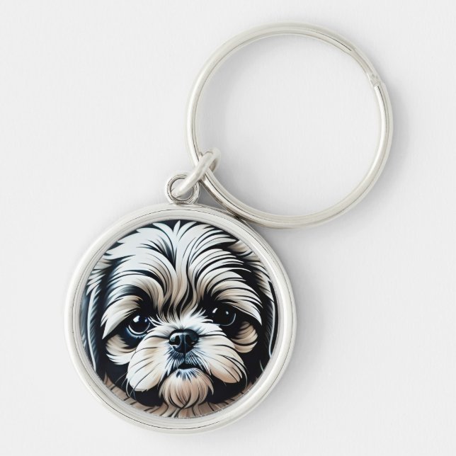Porte-clés Petit porte - clé chiite Tzu chiot (Devant)