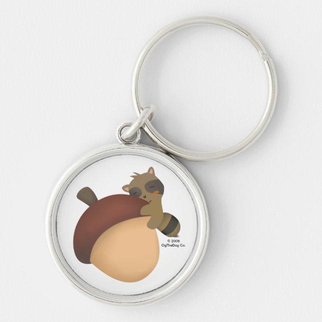 Porte-clés Petit porte - clé de blanc de Racoon (Devant)