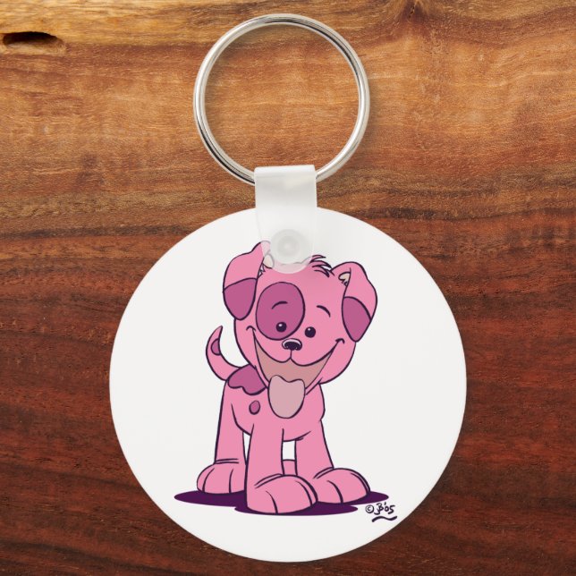 Porte-clés Petit porte - clé de chiot rose (Recto)