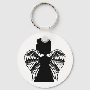 Porte-clés Petite fille ange Silhouette Imaginaire art