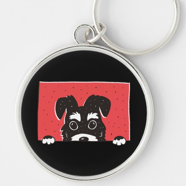 Porte-clés Petite marionnette noire Schnauzer (Devant)