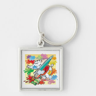 Porte-clés petite peinture mignonne d'éléphant