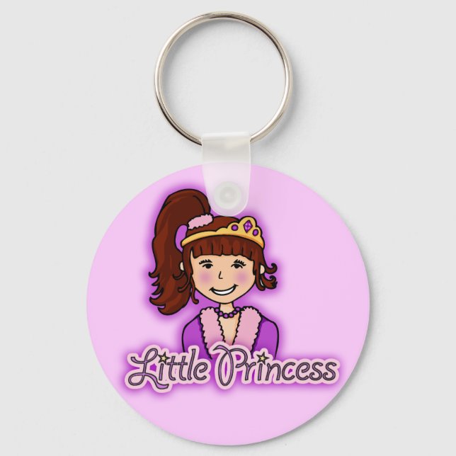 Porte-clés "Petite princesse" cheveux foncés porte - clé lila (Recto)