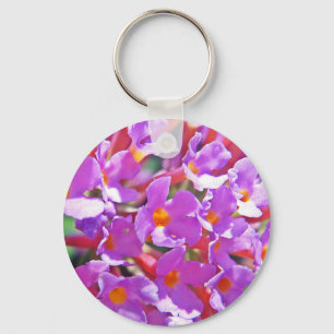 Porte-clés Petites fleurs mignonnes violettes