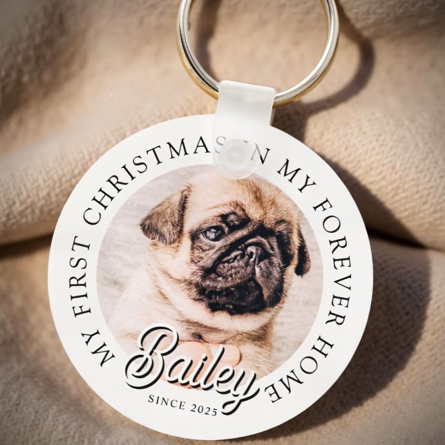 Porte-clés Pet's My First Christmas In Forever Home Modern (Créateur téléchargé)
