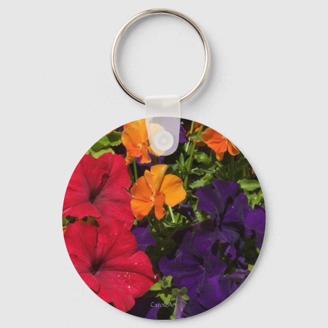 Porte-clés Petunias violet orange (Recto)