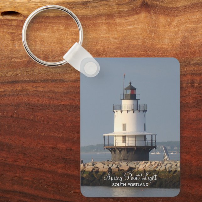 Porte-clés Phare de Spring Point Sud Portland Maine (Recto)