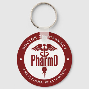 Porte-clés PharmD Docteur en pharmacie Pharmacy Graduation Ph
