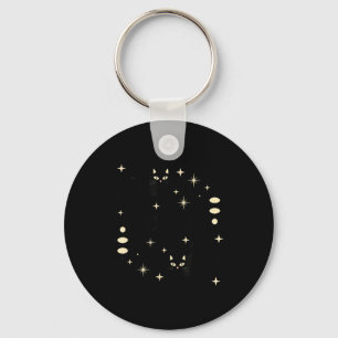 Porte-clés Phases de Lune Sorcière Chat Céleste Art de Chat N