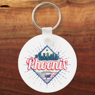 Porte-clés Phoenix Arizona États-Unis Skyline Vintage USA