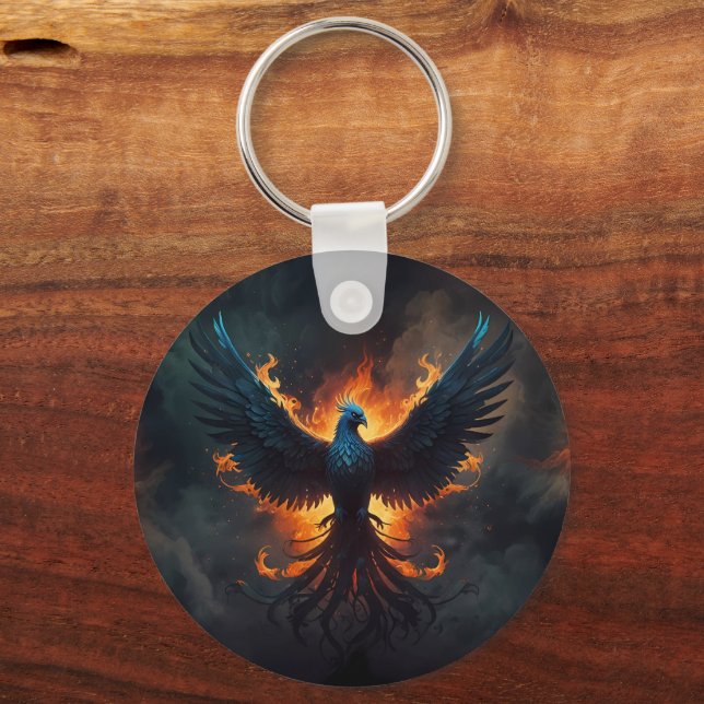 Porte-clés Phoenix Bird Rising avec flammes (Verso)