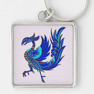 Porte-clés Phoenix chinois bleu