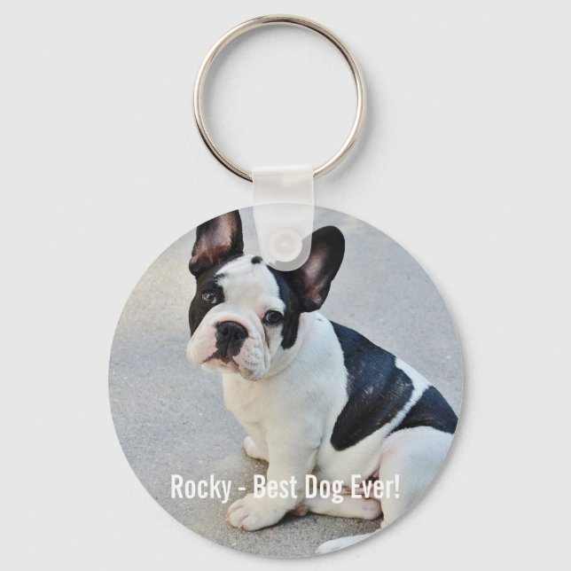 Porte-clés Photo Bulldog personnalisée et nom Bulldog (Recto)