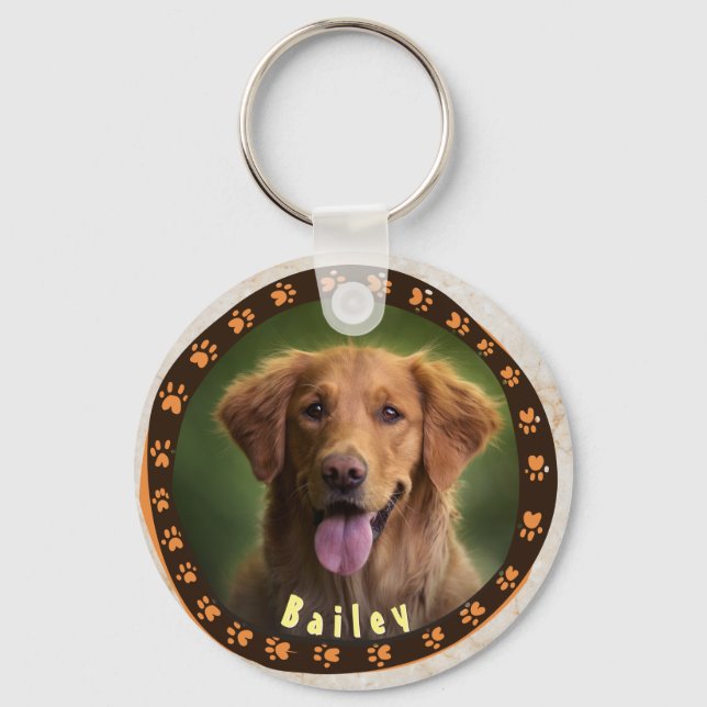 Porte-clés Photo de chien personnalisé animal de compagnie mi (Recto)
