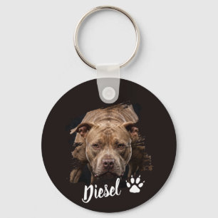 Porte-clés photo de chien personnalisé avec nom