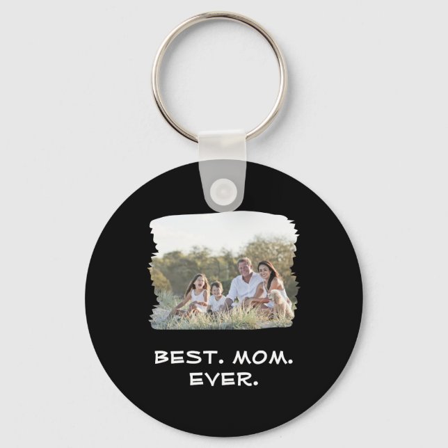 Porte-clés Photo de famille personnalisée Meilleure maman Jou (Recto)