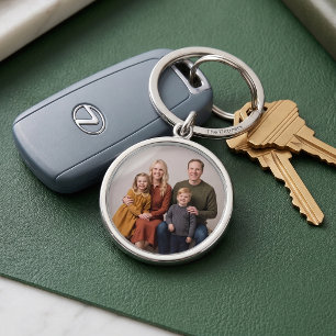 Porte-clés photo de famille rond personnalisé de l