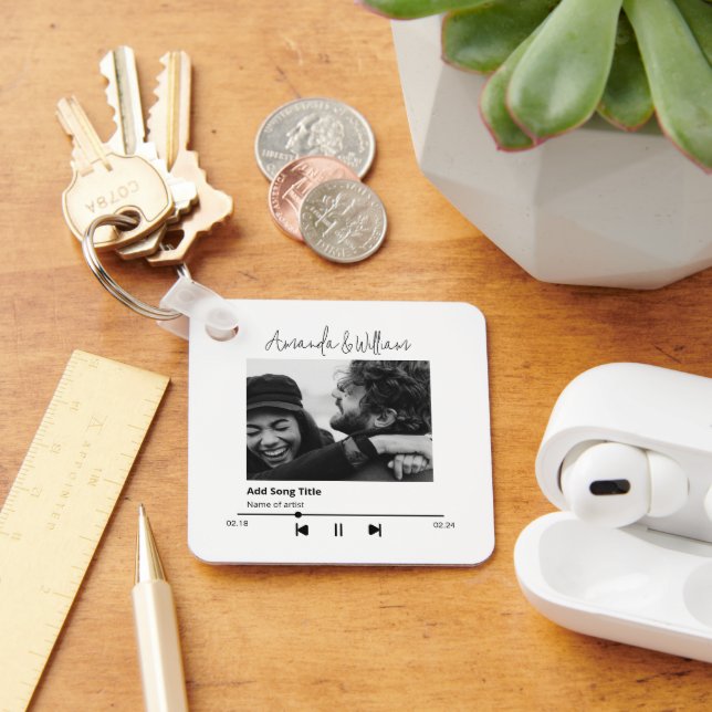 Porte-clés Photo de musique personnalisée et de chanson (Bureau)