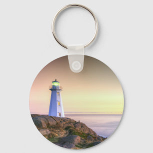 Porte-clés Photo de phare et de coucher de soleil
