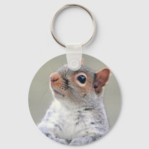 Porte-clés Photo de profil d'écureuil curieux