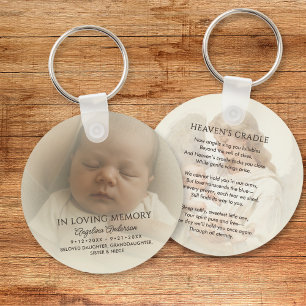 Porte-clés Photo de souvenir personnalisé pour bébé et texte