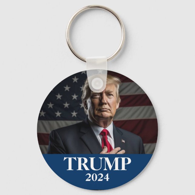 Porte-clés Photo Donald Trump - Trump 2024 Garder l'Amérique  (Recto)