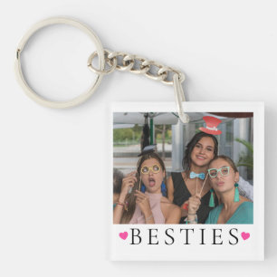 Porte-clés photo double face BESTIE 2 amusant