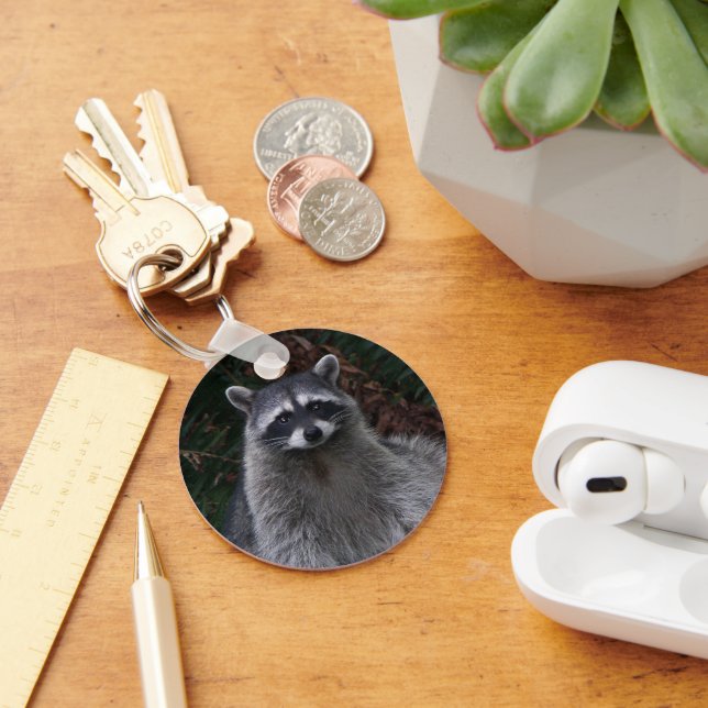 Porte-clés Photo du Raccoon de Cute Forest (Bureau)