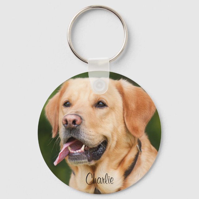 Porte-clés Photo et Amoureux des chiens de texte personnalisé (Recto)