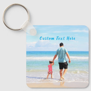 Porte-clés Photo et texte personnalisés - Votre propre design