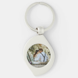 Porte-clés Photo Mariage Personnalisée Avec Calligraphie Mode