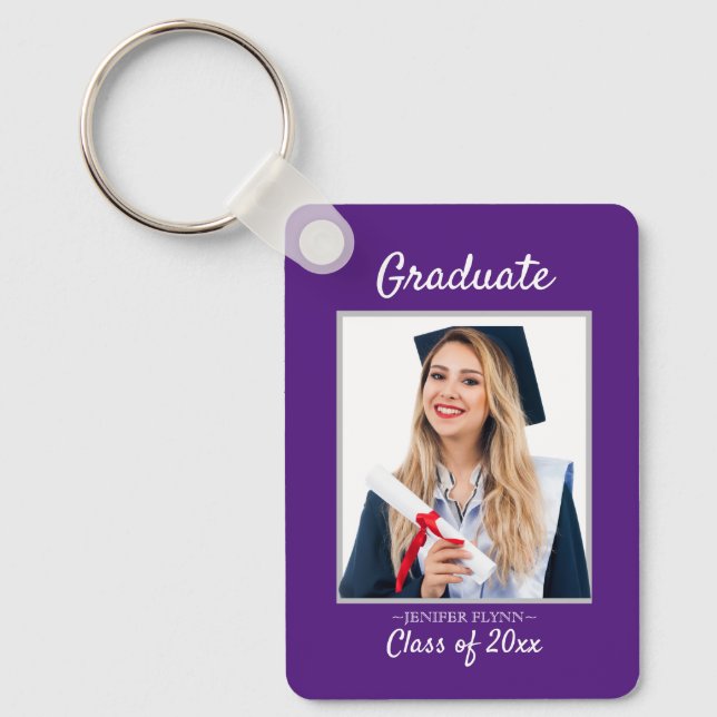 Porte-clés Photo Moderne Classy Graduation Faire-part (Recto)