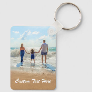 Porte-clés photo personnalisé avec texte