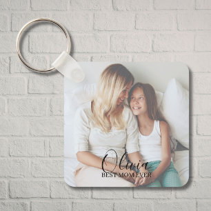 Porte-clés Photo personnalisé de maman et fille 2