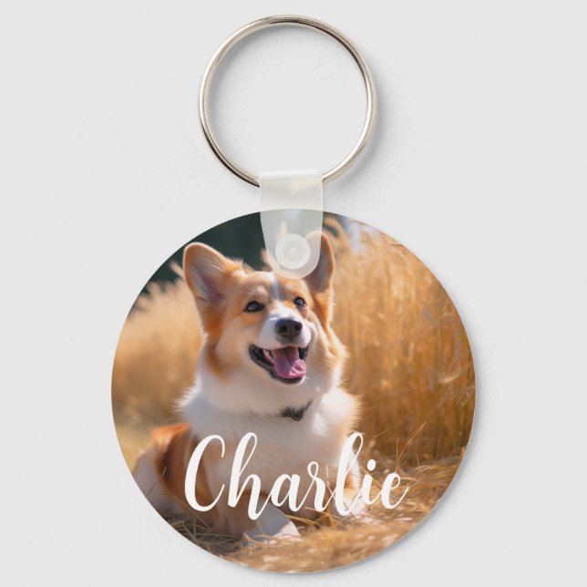 Porte-clés Photo personnalisée avec animal de compagnie avec  (Recto)