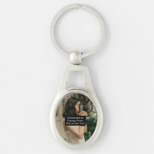 Porte-clés Photo personnalisée Nom de l'art Monogramme Citati