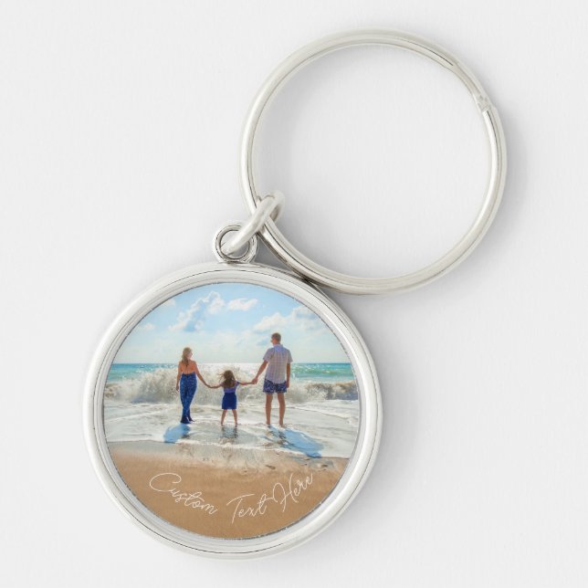 Porte-clés Photo personnalisée Porte - clé texte avec vos pho (Devant)