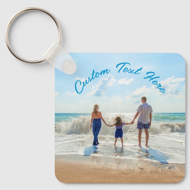 Porte-clés Photo personnalisée Texte Famille Cadeau Porte - c (Recto)