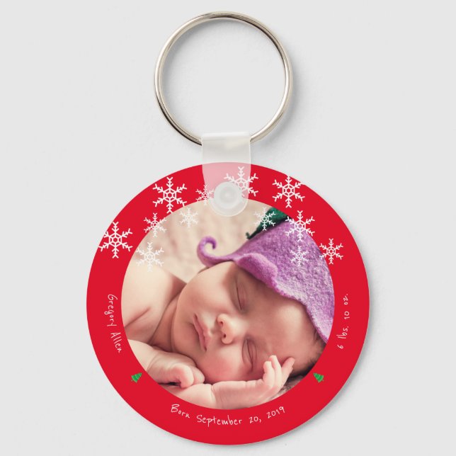 Porte-clés Photo pour bébé nouveau-né Première conservation d (Recto)