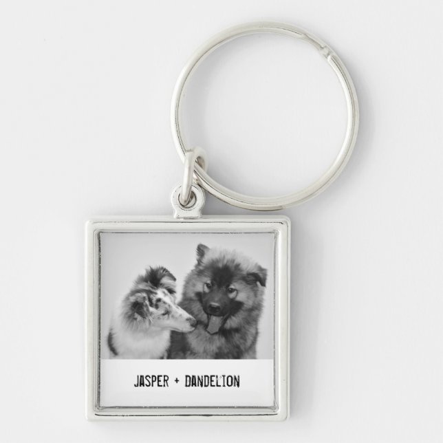 Porte-clés Photo simple, moderne personnalisée pour animaux d (Devant)