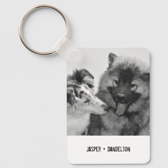 Porte-clés Photo simple, moderne personnalisée pour animaux d (Recto)
