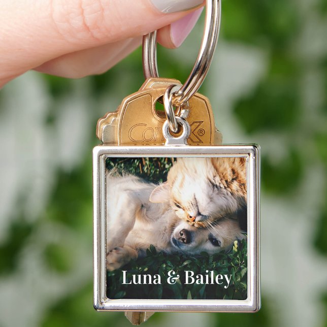 Porte-clés Photo simple personnalisée pour animal de compagni (Créateur téléchargé)
