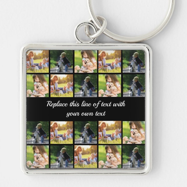 Porte-clés photocollage et texte (Devant)